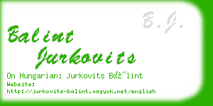balint jurkovits business card